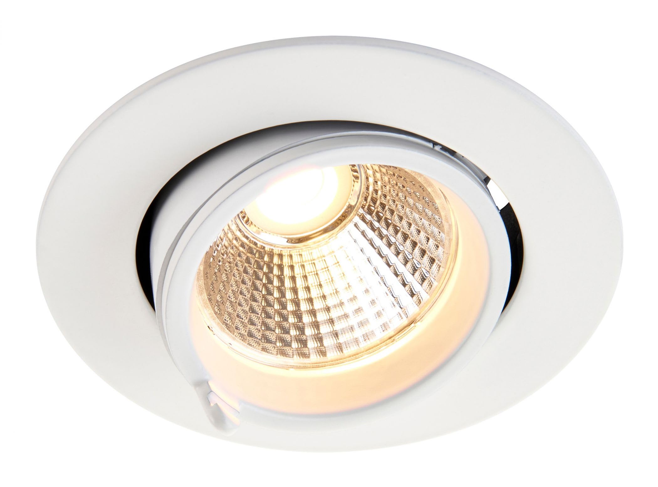 Downlight White Axial CCT LED Tilt Matt 15w 3000K 4000K 6000K 102mm Saxby 108289