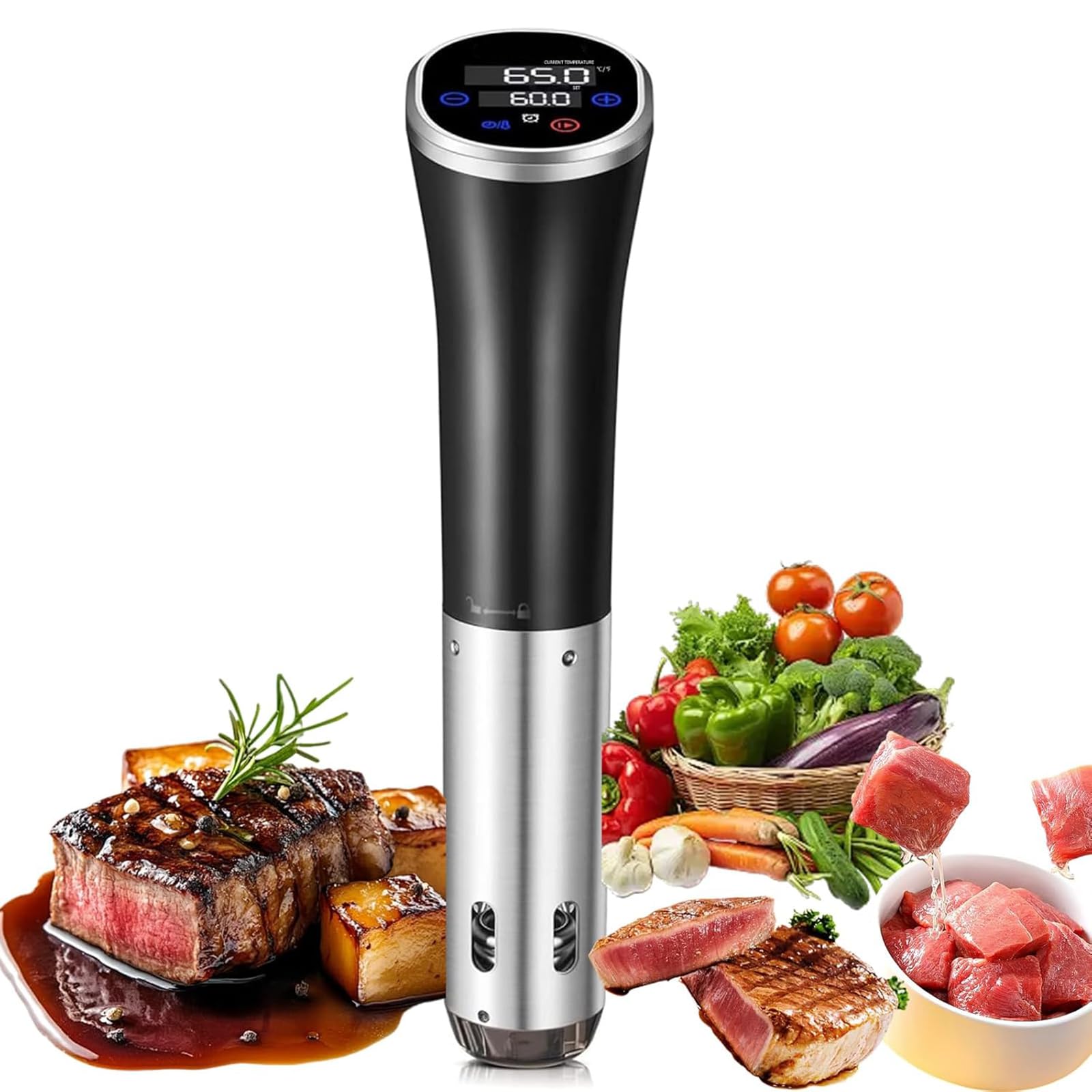 Adtzpc Sous Vide Water Baths, 1100W Sous Vide Sous Vide Machine, IPX7 Waterproof Immersion Circulator With 20L Max Applicable Capacity, Adjustable Temperature & Time Control, for Steaks, Chicken
