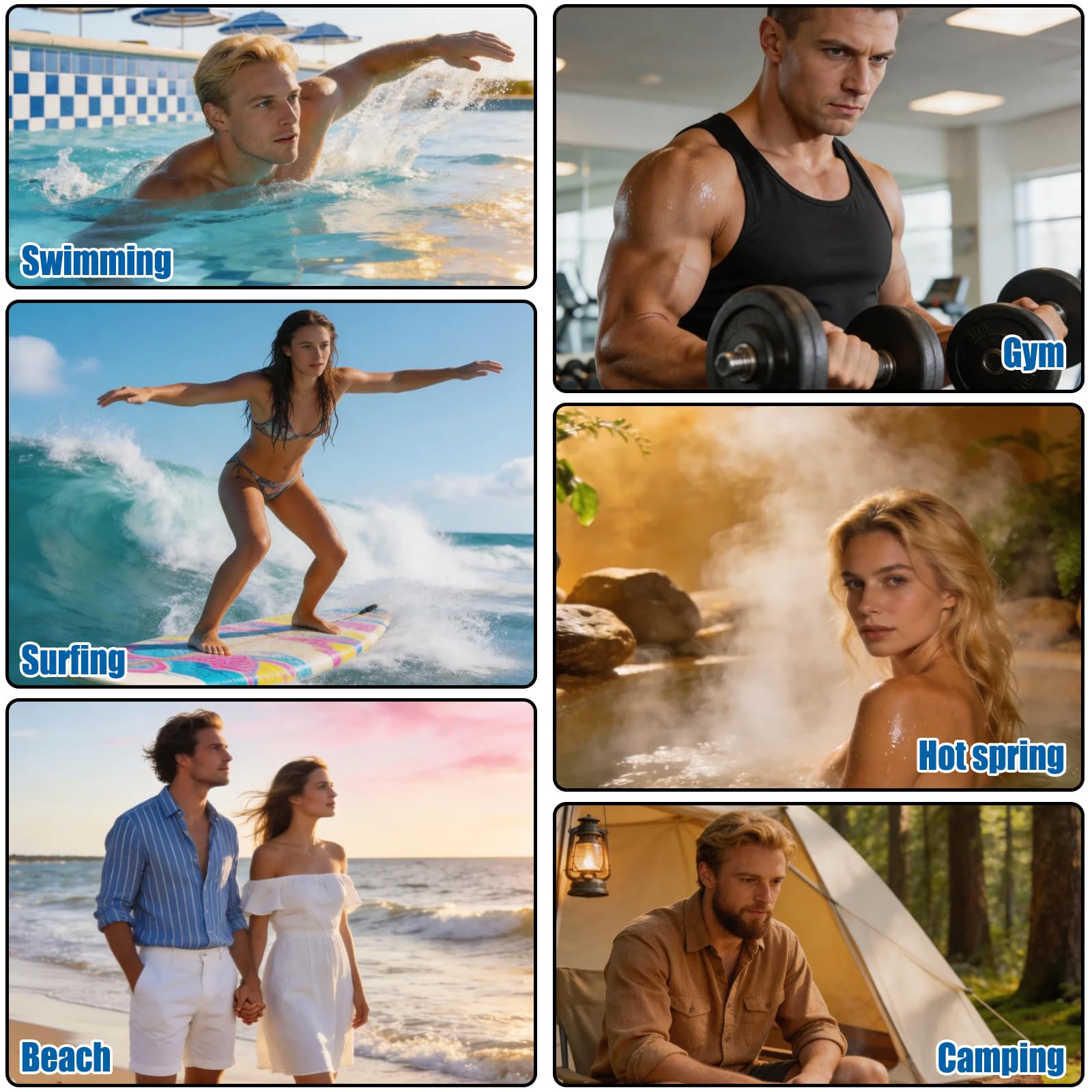 Poncho Surf Microfibra con Capucha, Toalla Poncho Secado Rapido Ligero y Compacto, Albornoz Cambiador Unisex para Playa Natacion Piscina Deportes Acuaticos Surf Viaje (Grande)