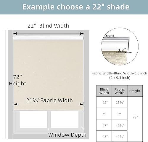 Miniatura 8 de ChrisDowa Persiana enrollable 100 % opaca sin cordón, con jacquard a rayas, aislamiento térmico, tela de protección UV, persianas opacas totales