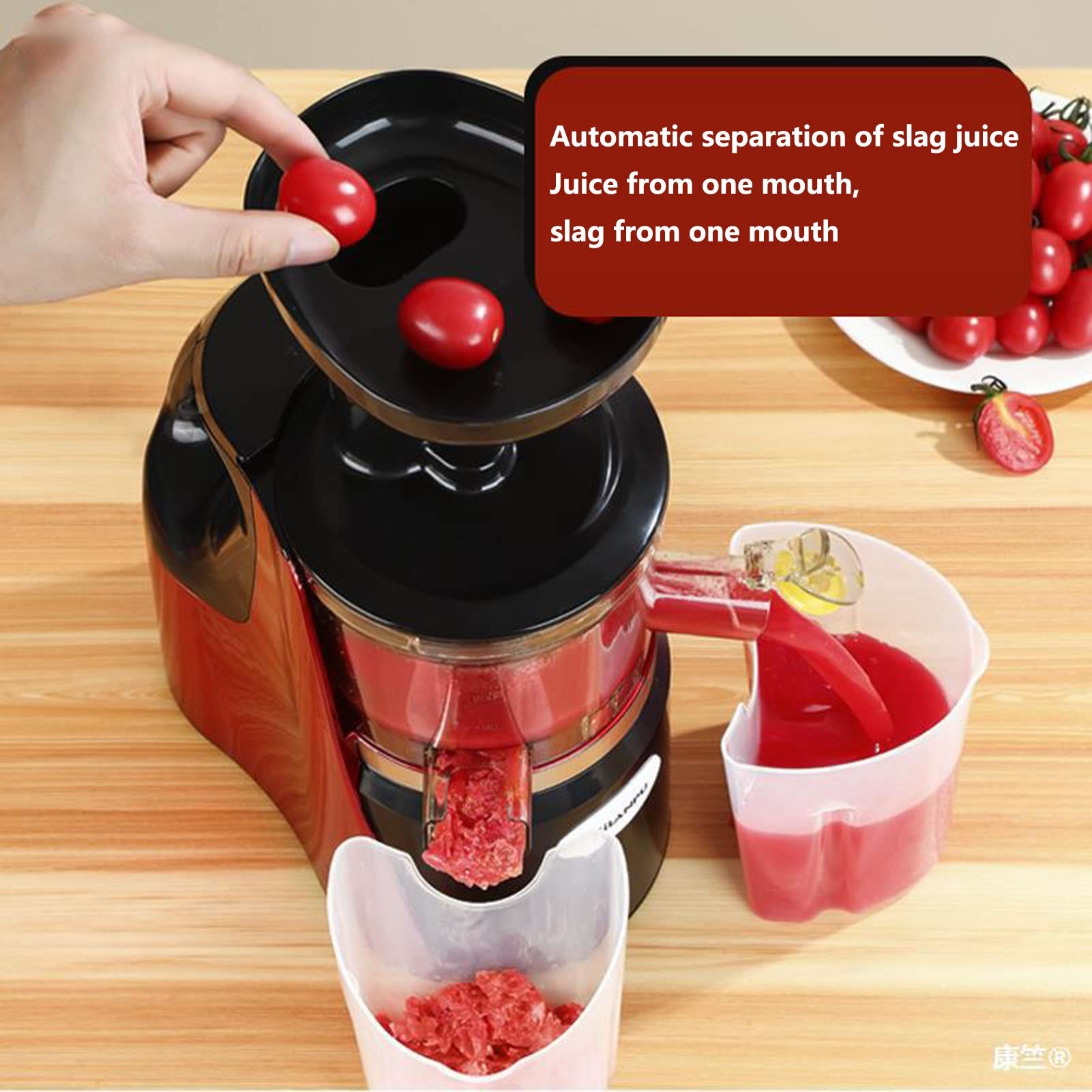 MIIKHI Wide Chute Slow Masticating Juice Extractor Anti-Oxidation Big Mouth Cold Press Juicer Quiet Durable Motor with Reverse Function High Nutrient Fresh Vegetable and Fruit Juice Extra
