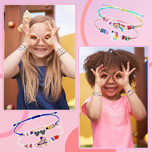 Miniatura 6 de Lorfancy 24 pulseras para niños y niñas, joyería para mujer, unicornio, animal, amistad, colgante para adolescentes y bebés, linda pulsera tejida