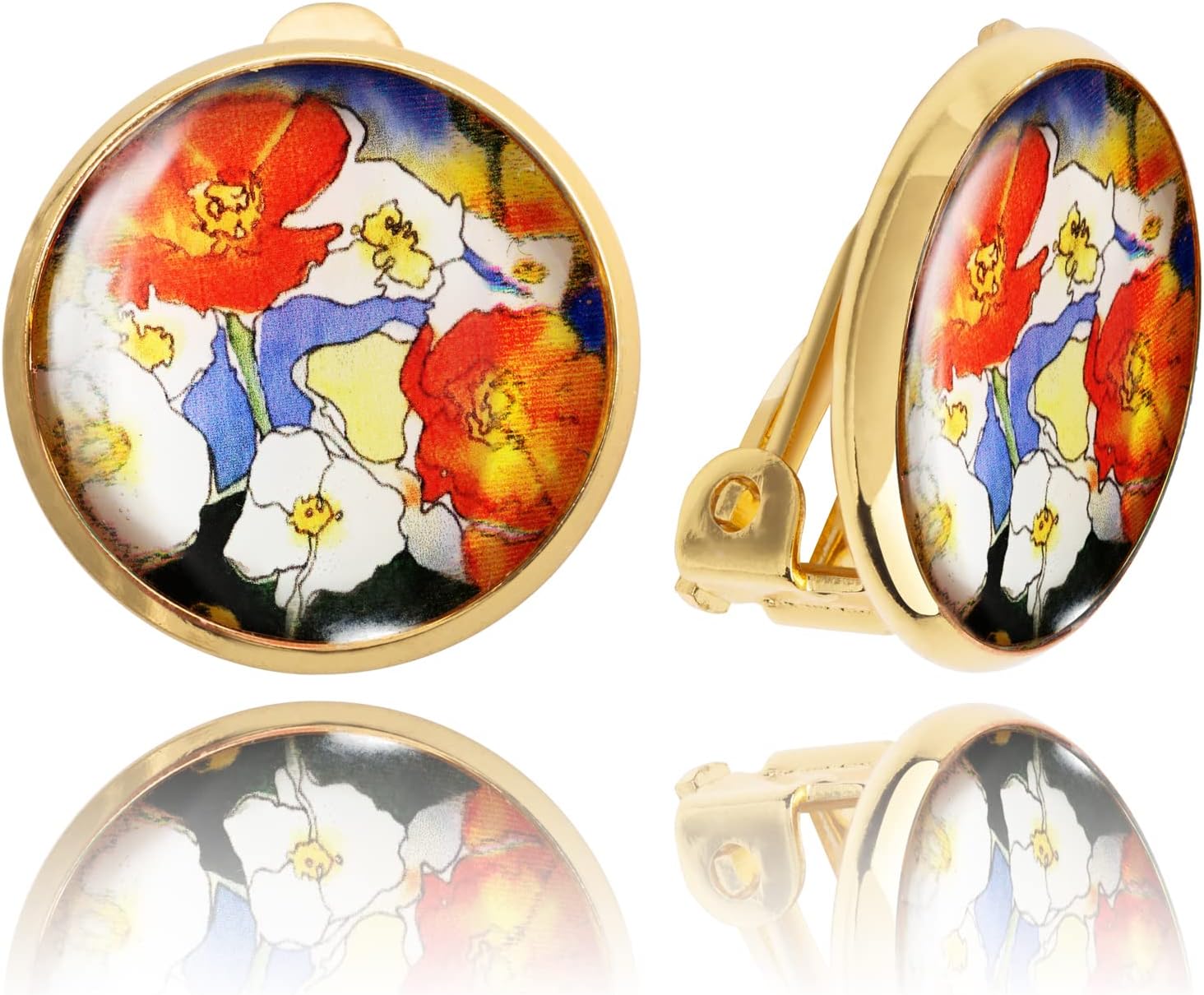 Round Small Clip on Earrings for Women, Elegant Non-Pierced Design