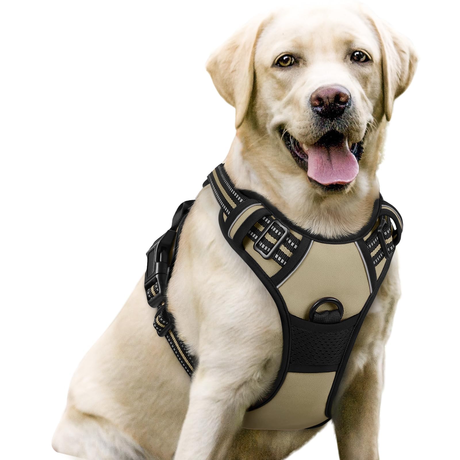 rabbitgoo Dog Harness No Pull with 2 Leash Clips, Adjustable Soft Padded, Reflective Oxford No Choke Pet Vest with Easy Control Handle for Large Dogs,
