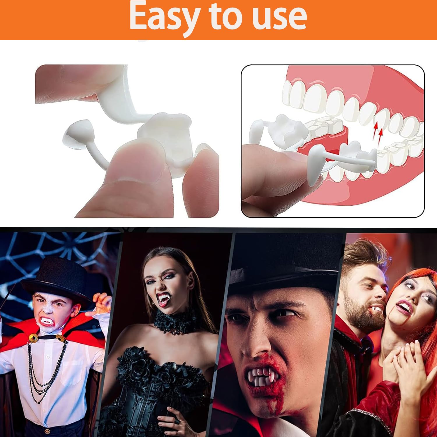 Vampirzähne Ausziehbar - Wiederverwendbare Horror Zähne Für Halloween
