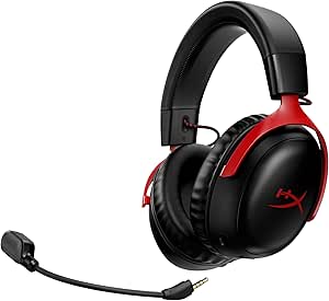 HyperX Cloud III Wireless Gaming Headset for PC, PS5, PS4, Up to 120 Hours Battery, 2.4GHz, 53mm Drivers, 10mm Microphone, Red