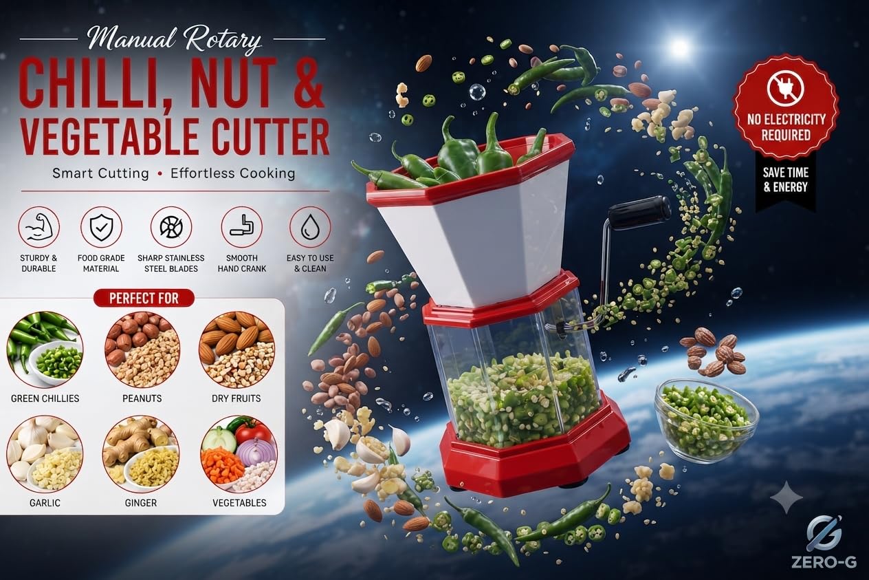 Red Manual Food Chopper - Fast & Easy Prep -4