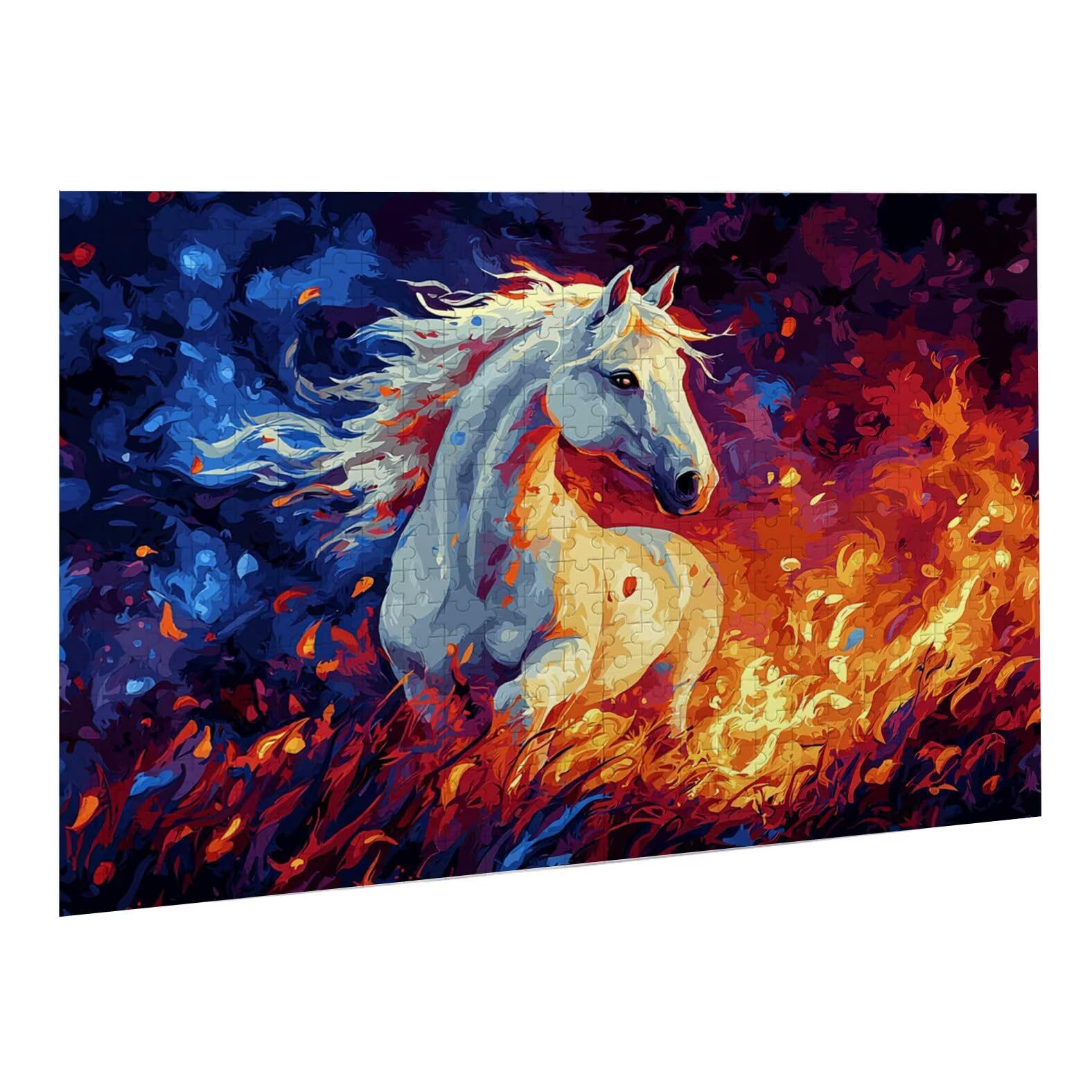 Pferd3000 elementów, puzzle 3D dla dorosłych, wymagająca łamigłówka, gra logiczna dla całej rodziny, prezenty dla mężczyzn i kobiet, puzzle bożonarodzeniowe, dekoracja domu, temat: ogień K0F-494