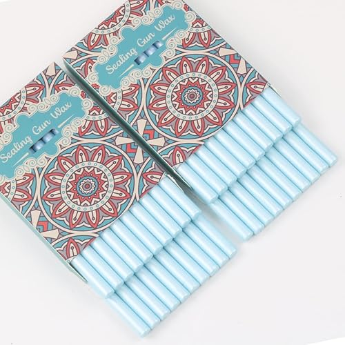 40 barras de cera azul claro, 40 varillas de cera de sellado de pistola de pegamento prémium para sello de cera, perfectas para invitaciones de