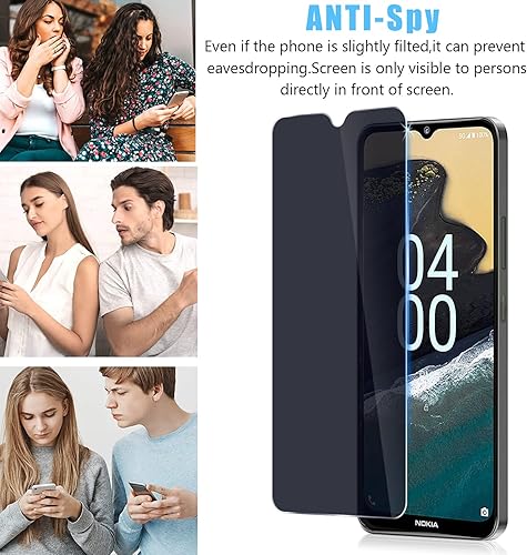 Miniatura 5 de MOOISVS Paquete de 2 Protector de pantalla de vidrio templado para Nokia G400 5G, película de vidrio templado ultra HD, dureza 9H, antiespía,