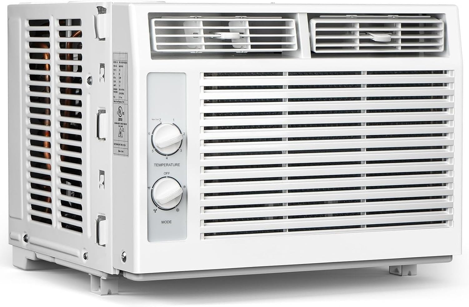 Aire Acondicionado de Ventana 5000 BTU – Enfría hasta 150 m², Ultra Silencioso con Control Mecánico, 2 Velocidades de Ventilador, AC Compacto para Ventana, Idea