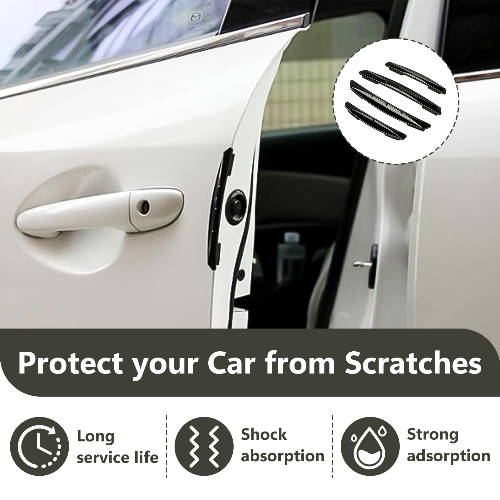 Fokroin 2 Pièces Protecteurs De Bord De Porte Voiture - Protection Anti-Collision Clipser Bleu