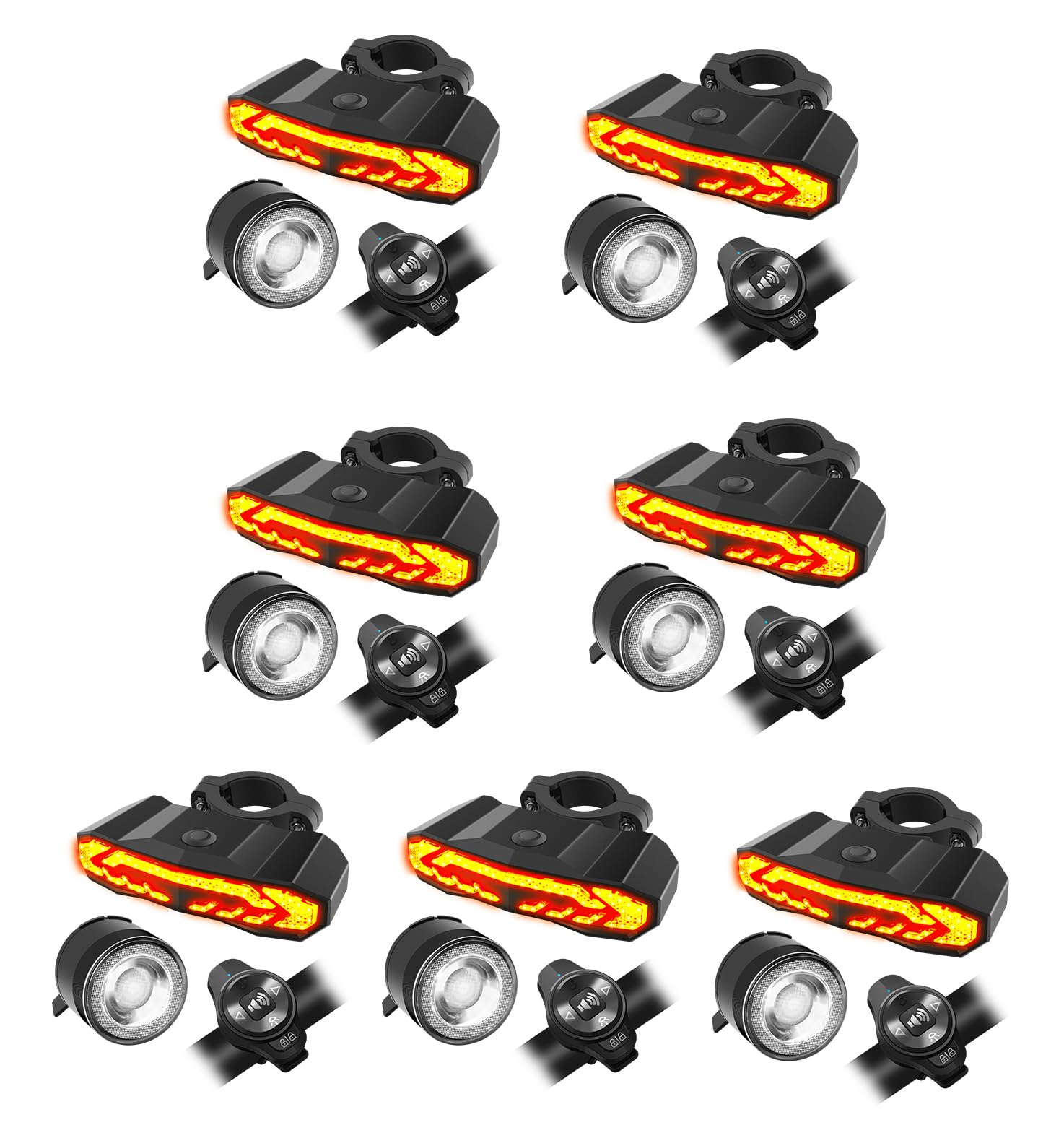 7PK Bike Headlight and Taillight, NineLeaf Bike Lights Front and Back with Turn Signals, Front and Rear Bike Lights Set, USB Rechargeable IP66 Waterproof for All Bicycles, Road, Mountain, Night Riding