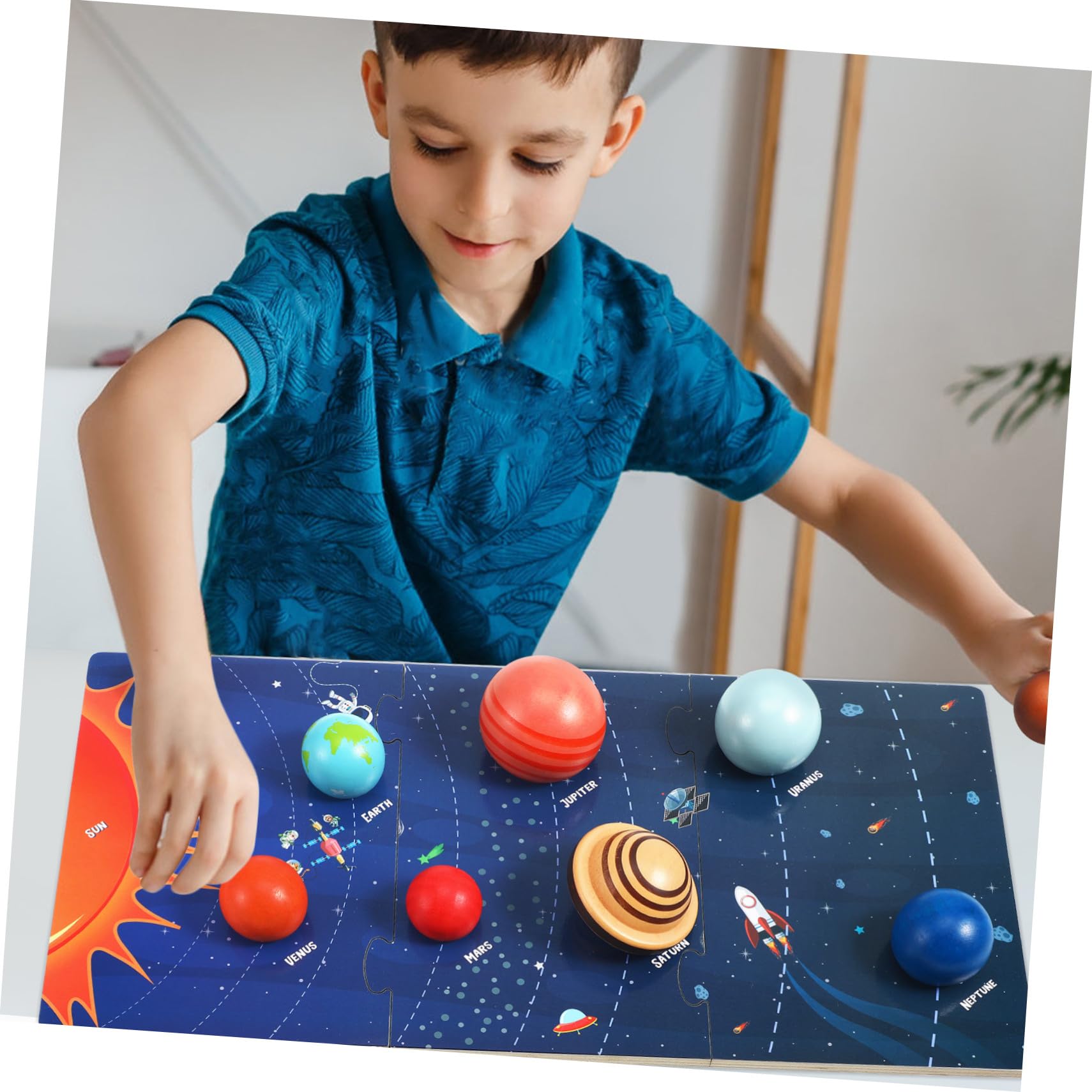 NOLITOY Puzzle de Planetas de Madera para Modelo Educativo del Sistema Solar Juguete Didáctico Seguro para Aprendizaje Espacial Regalo Interactivo para Años Adelante