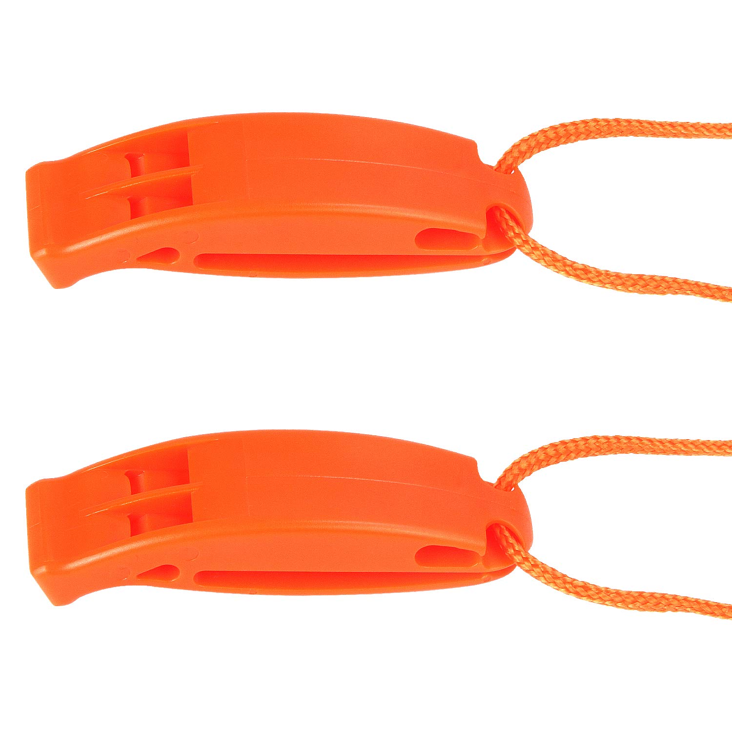 AUGSUN 2 Pack Emergency Safety Whistle Plastic Whistles with Lanyard and Clip for Boating Camping Hiking Hunting Survival Rescue Signaling
