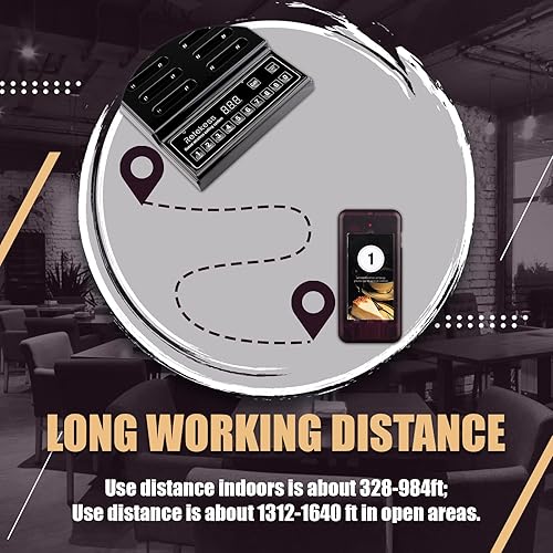 Miniatura 2 de Retekess Zumbadores T112 para restaurante, sistema de llamadas inalámbrico en cola, 48 horas de tiempo de servicio, aviso de parada, alcance de 1640