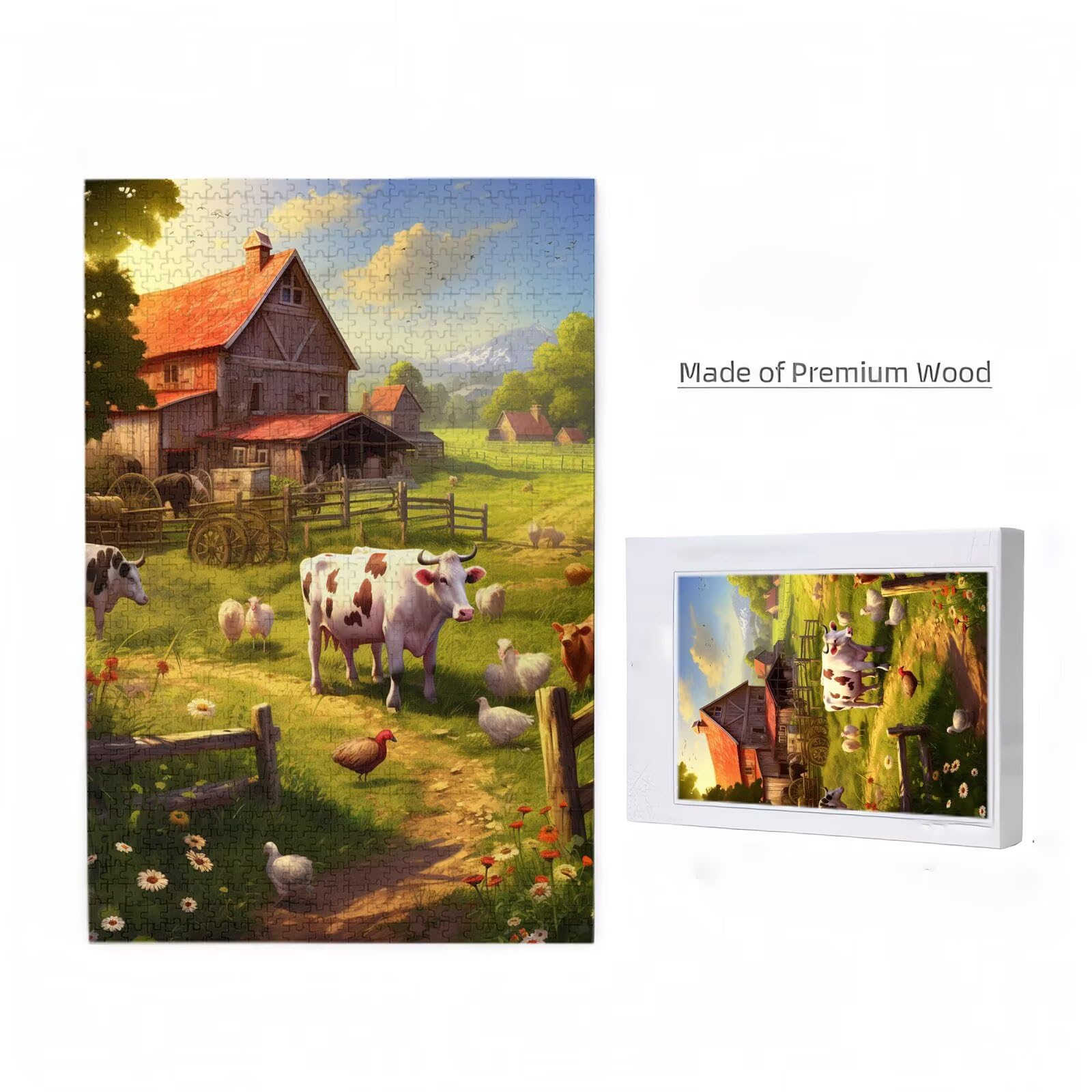 5000 sztuk puzzli dla dorosłych, kreatywne niemożliwe puzzle dla dorosłych początkujących, duża drewniana układanka z pudełkiem do przechowywania, prezenty dla kobiet mężczyzn, wystrój domu, motyw