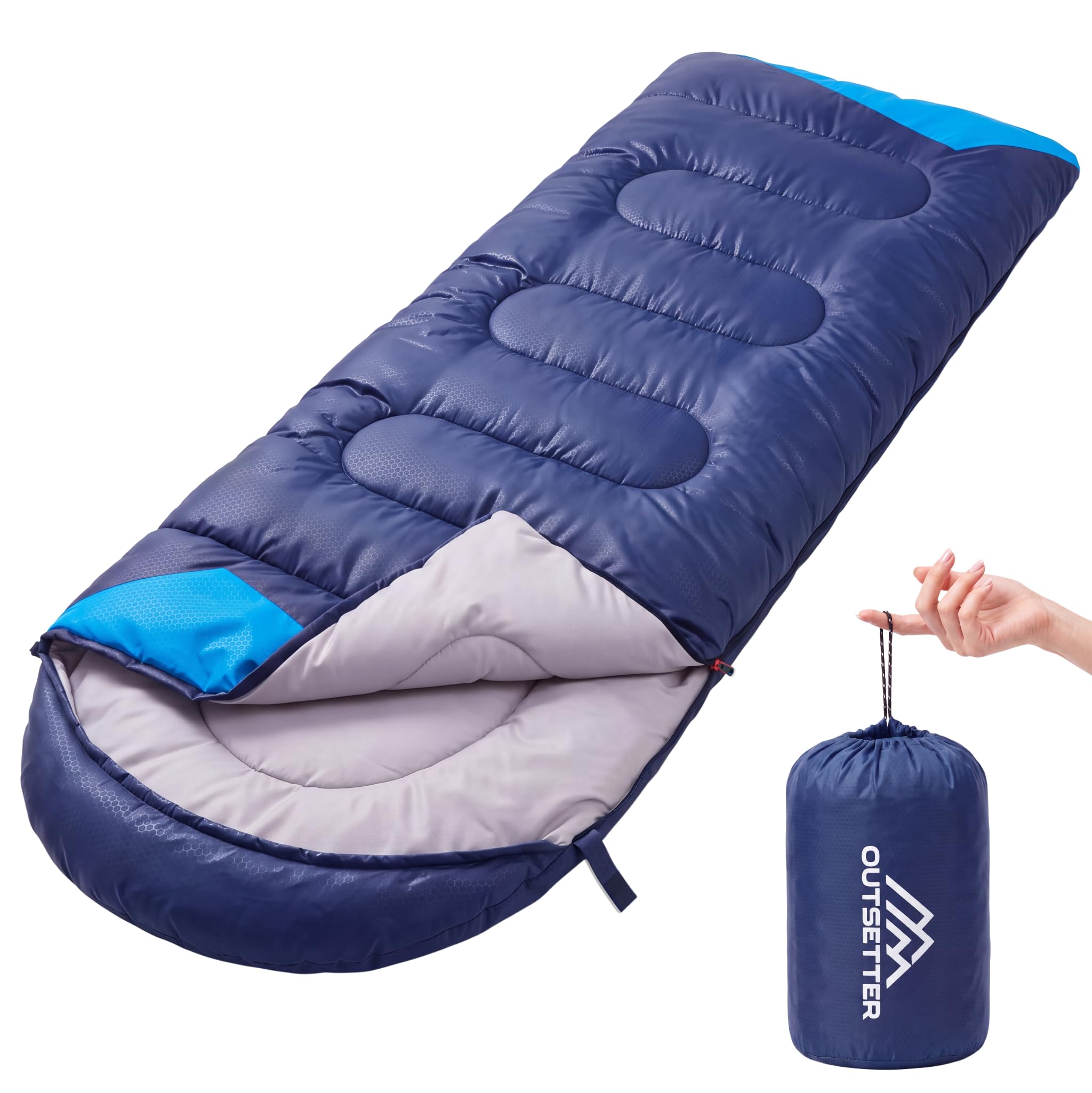 Vivo (Navy Blue) Sleeping Bags Adults 3 Season Backpacking Waterproof Hiking Camping Waterproof