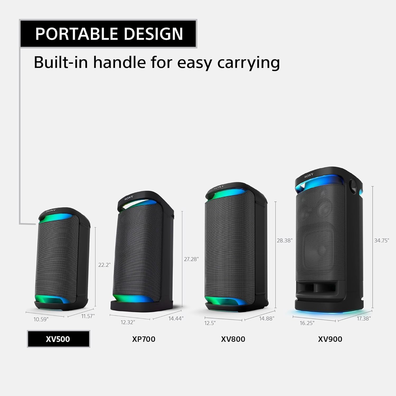 Sony SRS-XV500 Portable Bluetooth Karaoke Party Speaker & Karaoke Machine, 25-Hour Battery, Splash Resistant, Ambient Lights