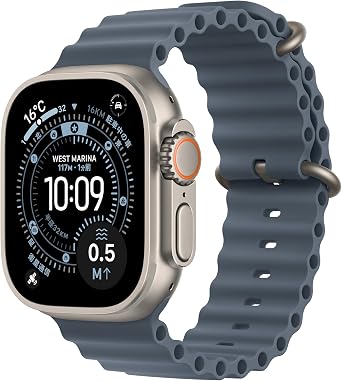 Apple Watch Ultra 3 GPS + Cellular Model - 49mm Natural Titanium Case and Anchor Blue Ocean Band