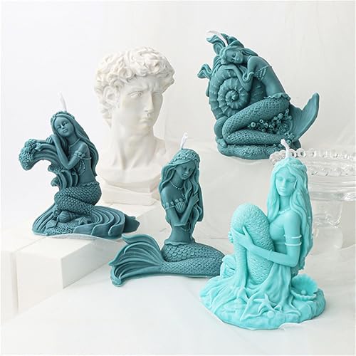 Miniatura 10 de LIANXUE Molde de vela de sirena Molde de silicona DIY Shell Jabón Resina Yeso Herramienta Diosa Chocolate Molde para Decoración del Hogar Silicona