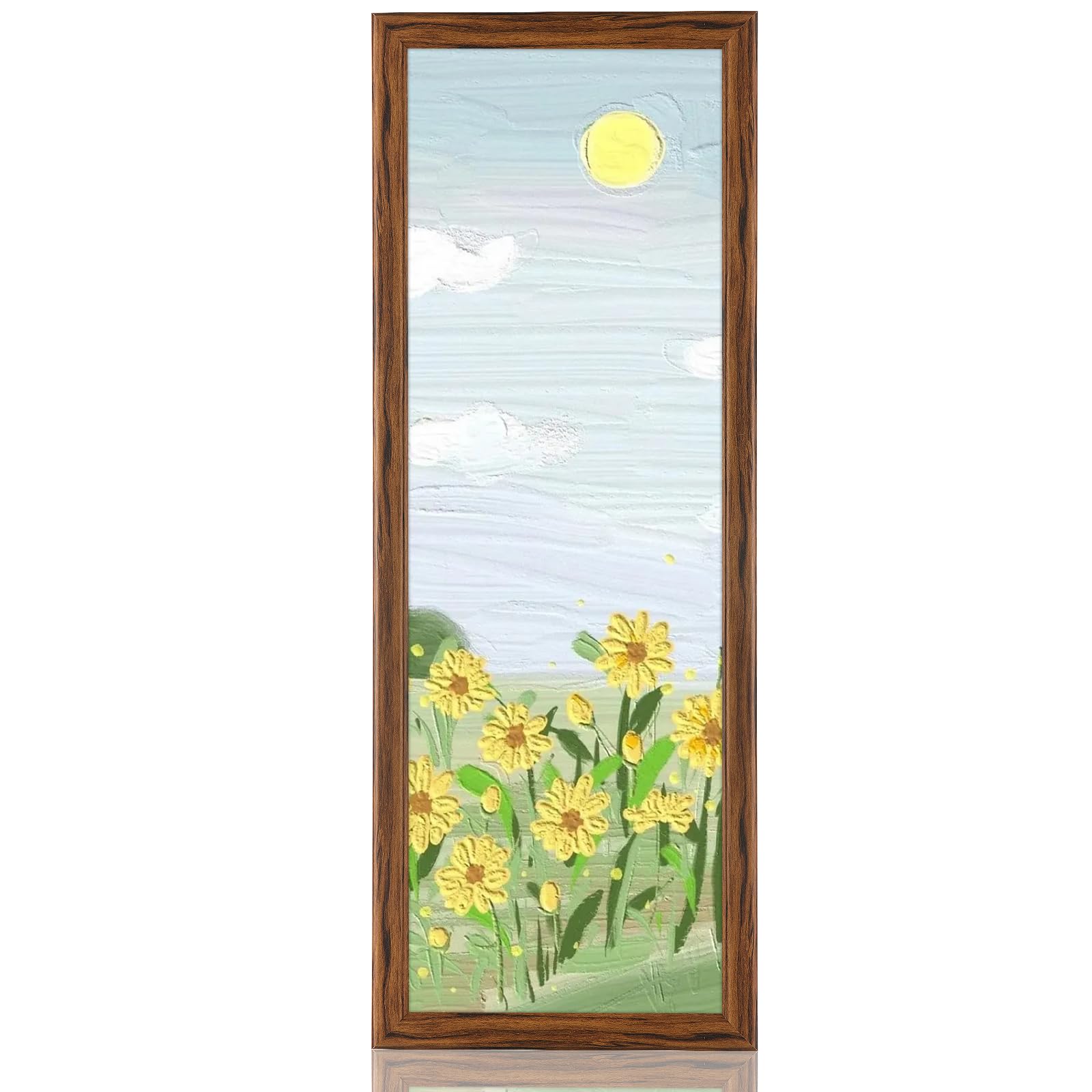 12x36 Wood Frame Brown, Rustic Natural Wooden 36x12in Poster Picture Frame, Distressed 12 x 36inch Woodgrain Gallery Photo Frame with HD Plexiglass, Horizontal Vertical Wall Mounting Display 1pcs