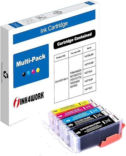 Miniatura 1 de INK4WORK Paquete de 5 cartuchos de tinta compatibles de repuesto para Canon PGI-270XL CLI-271XL PGI 270 CLI271 XL para Canon PIXMA TS5020 T6020