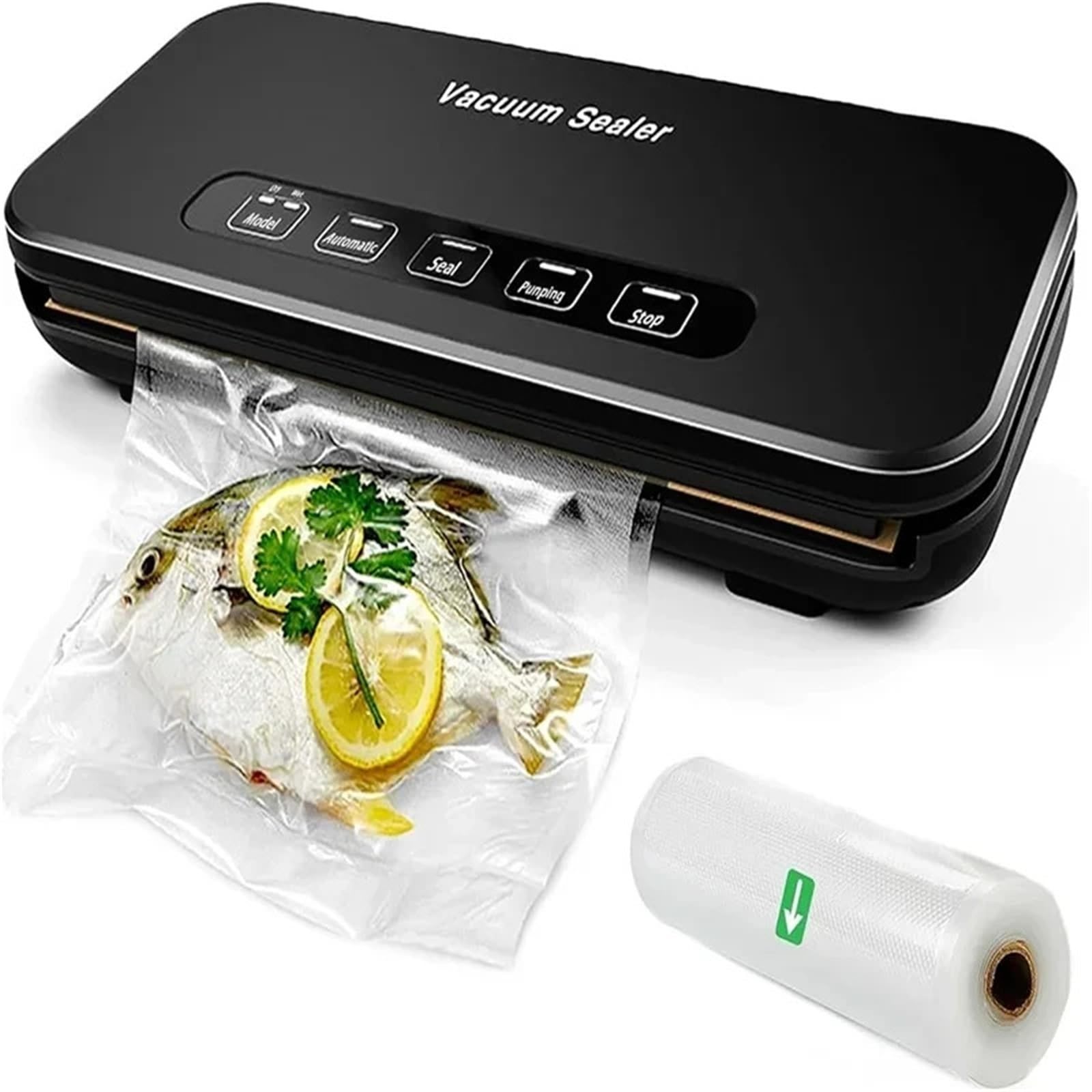 Selladora al vacío, Máquina Selladora Al Vacío Seca/húmeda Con Bolsa De Aire Almacenamiento Para Alimentos Y Kit Inicio,para conservar carne, pescado, frutas y verduras