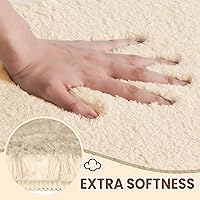 Vista 4 de TECHMILLY Shaggy Bathroom Rug Mat 32x20, Absorbent Thick Non Slip Microfiber Mats, Quick Dry Machine Washable Bath Rug for Bathroom Floor, Bathtub