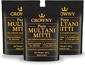 Crowny Multani Mitti Powder Face Pack For Exfoliating Soothing Nourishing Face Skin & Hair| Indian Healing Clay/Calcium Bentonite Clay, Body/Mask | Fuller's Earth