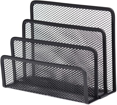 Upright File Organizer 4 Section Mesh Desk Paper Organizer File Folder Desk Organizers And Accessories Magazine Paper Book Files Holder Binder Organizers Files Storage Black
