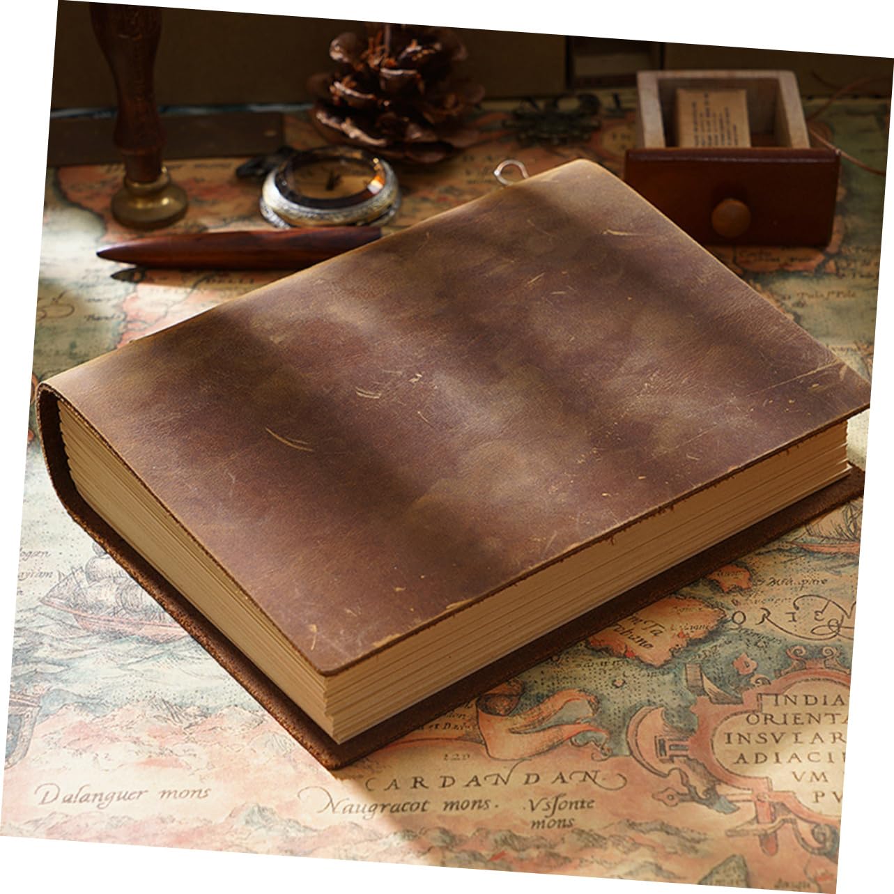 MAGICLULU Diario de Cuero Vintage Libro de Trabajo Cuero Cuaderno de Notas Multifunción para Diario para Viajeros y Estudiantes