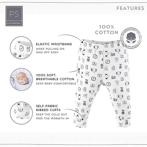 Miniatura 2 de The Peanutshell Baby Girl Pants Set 5 Pack in Newborn to 24 Month Sizes Floral, Pink, White, Stars