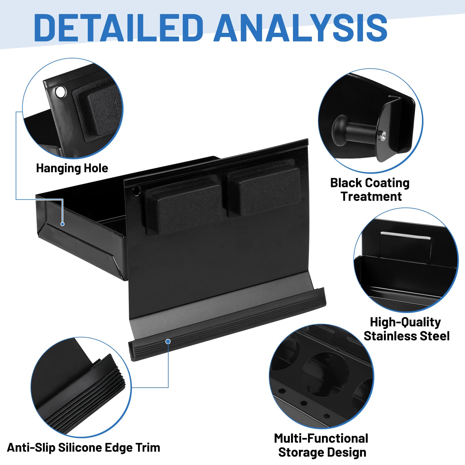 DBREAKS 4 Set di Portaoggetti Magnetico, Mensole Magnetiche, Cassetta Degli Attrezzi, Vassoio, Porta Asciugamani di Carta, Garage, Scaffale Furgone da Lavoro, Nero