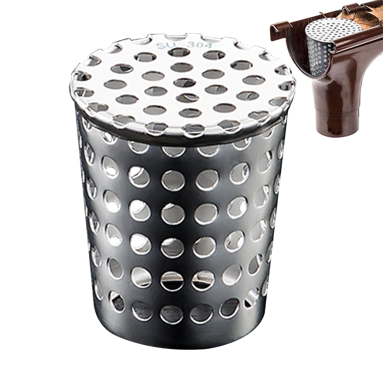 40-50mm Gutter Guards - Drain Pipe Cover | Stainless Steel Downspout Strainer | Gutter Downspout Guard | Pipe Filter Cap | Stops Leaves Debris, Roof Drainage Cleaning Tool, Drain Cover for Shed