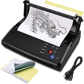 Impressora copiadora de transferência de estêncil de tatuagem com 20 peças de papel de transferência de estêncil grátis, kit de tatuagem para impressora de copiadora térmica