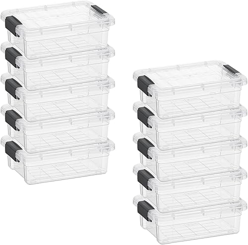 Miniatura 40 de Superio Cajas de almacenamiento transparentes con tapas, contenedores de plástico de 8.75 cuartos de galón para organizar, cajas apilables, sin BPA,
