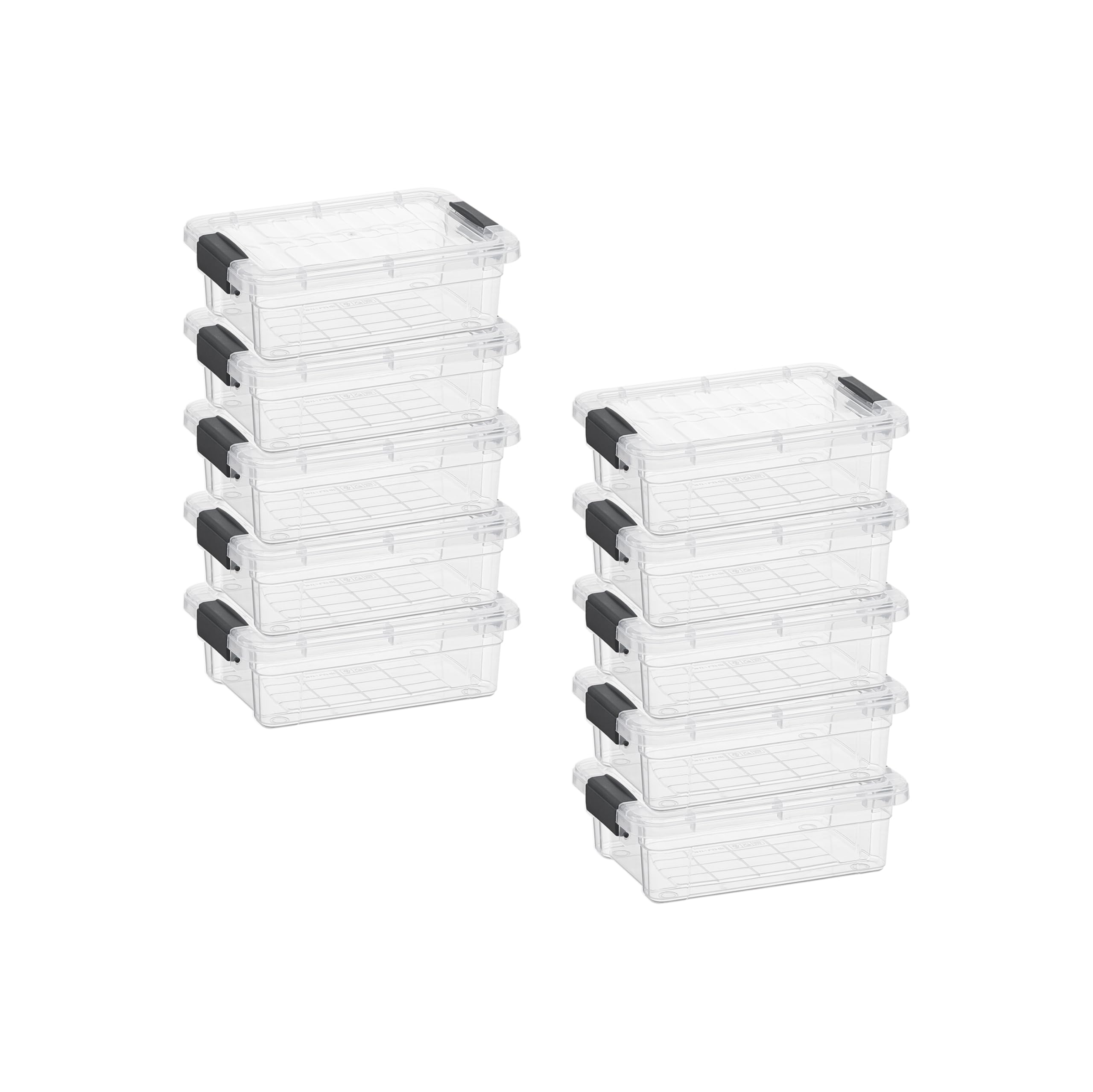 Superio 1.27 Quart Clear Plastic Storage Containers with Lids, Stackable Organizer Bins, BPA-Free Storage Boxes for Home, Office, Dorm &amp; Classroom, 10 Pack