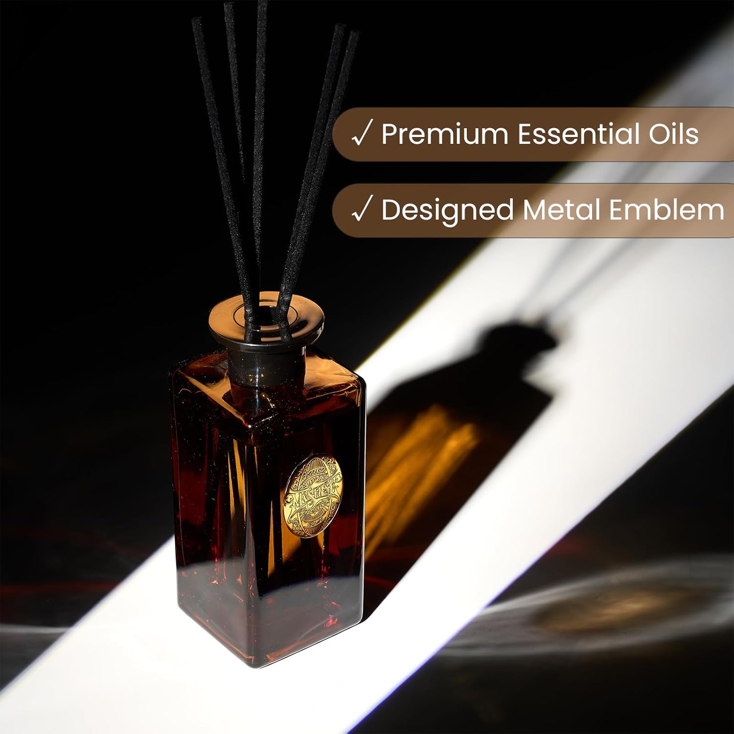 M&SENSE 10.14 oz Large Reed Diffuser Set | Under The Fig Scent Home Oil Diffuser with Sticks |Hotel Collection Non-Toxic Essential Oil |for Bedroom Bathroom Living Room - Image 5