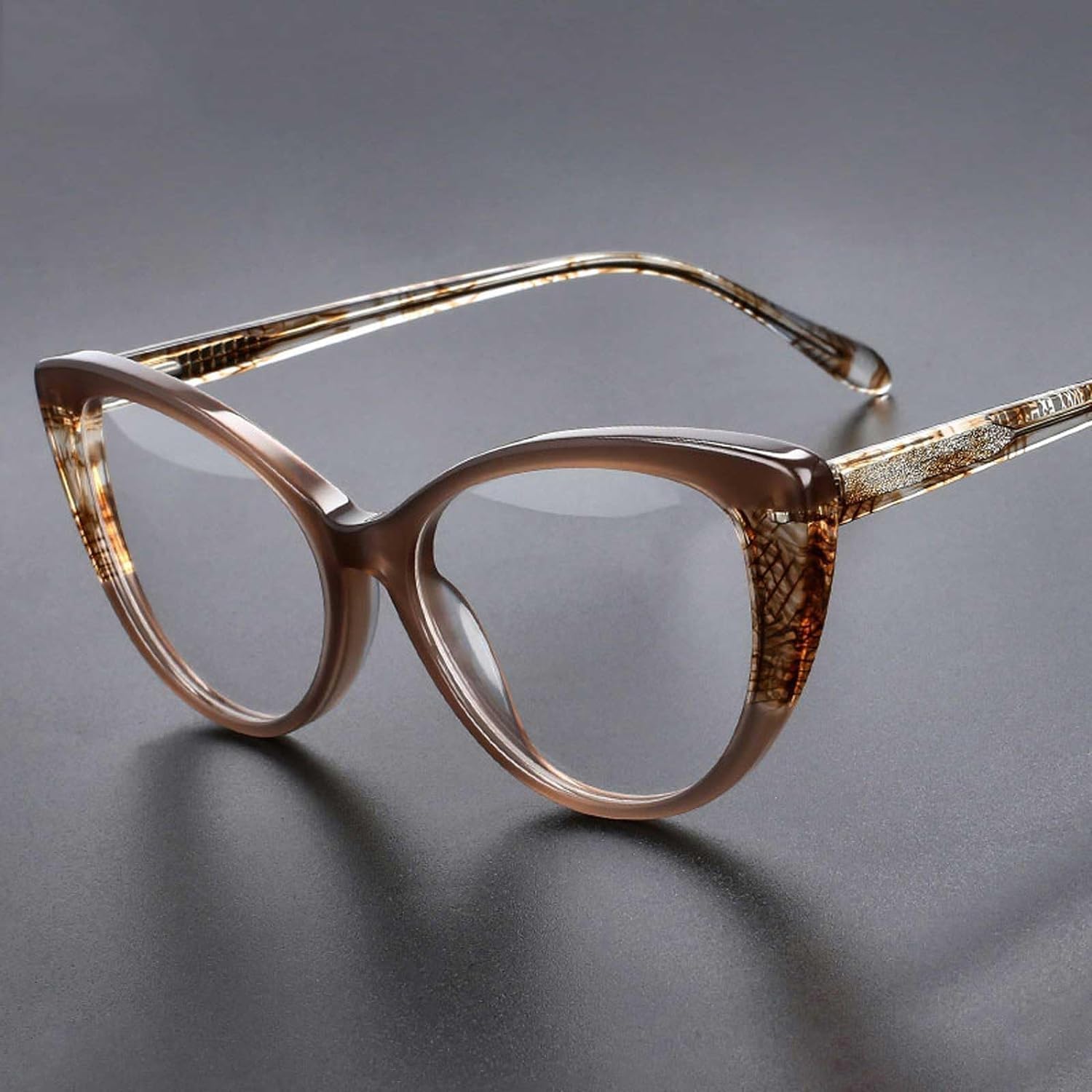 Montature per Occhiali in Acetato Montature per Occhiali con Cuciture Colorate Montature per Occhiali ultraleggere Indossa Comodi Occhiali Cat Eye