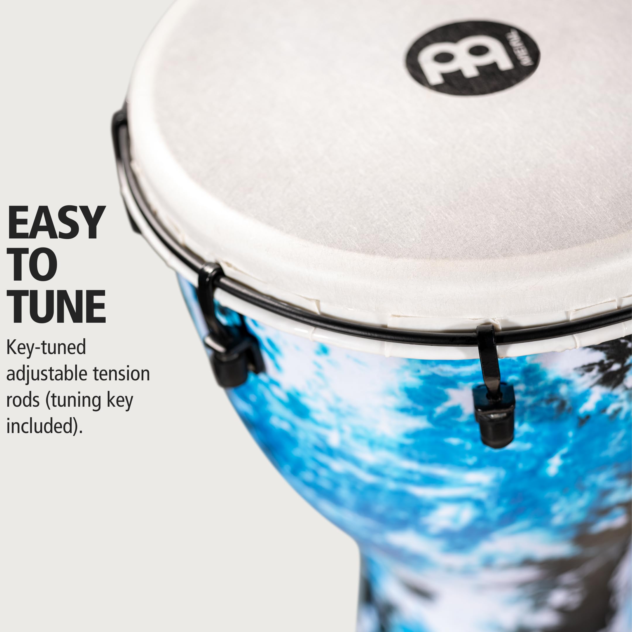 Meinl Instrumento circular de tambor de mano de percusión con carcasa sintética y cabeza, serie Alpine - No fabricado en China - Fácil afinación (ADJ10-GB)