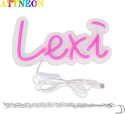 Miniatura 10 de Brianna - Letrero de neón con nombre LED para dormitorio de niños, decoración de fiesta de cumpleaños, letrero de neón personalizable para