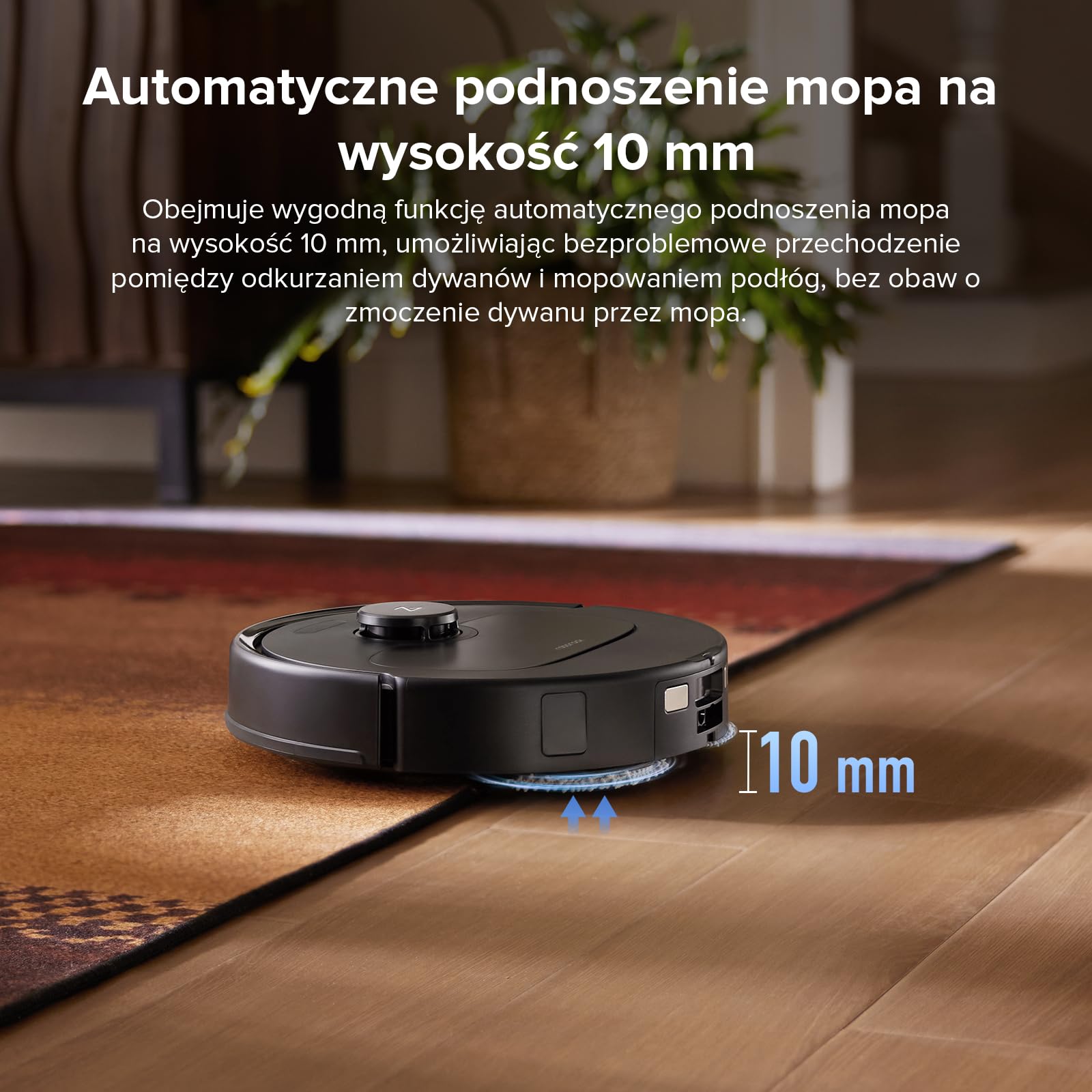 roborock QV 35A robot odkurzający, 8000Pa HyperForce, wielofunkcyjna stacja, mop obrotowy 200 obr./min i podnośnik 10 mm, zapobieganie splątaniu, unikanie przeszkód, mapowanie, aplikacja
