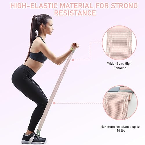 Miniatura 2 de Bandas de resistencia de tela para entrenar con asas, banda de resistencia de 120 libras para mujeres y hombres, equipo de entrenamiento