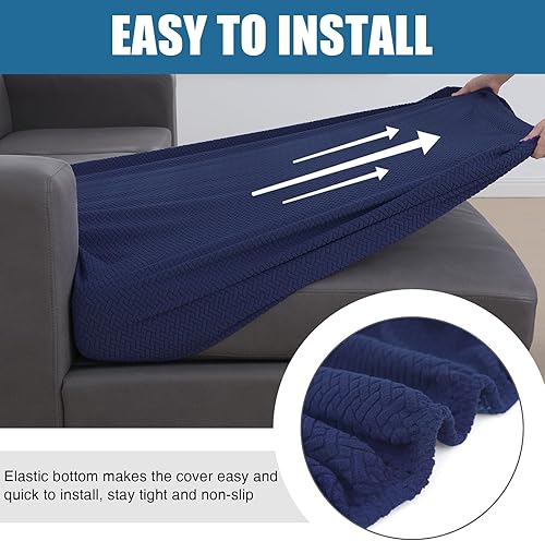 Miniatura 4 de Smiry Fundas de Cojín Impermeables para Sofá, Fundas de Sofá Seccional de Jacquard Elástico, Funda de Sofá Chaise Lounge en Forma de L, Protector