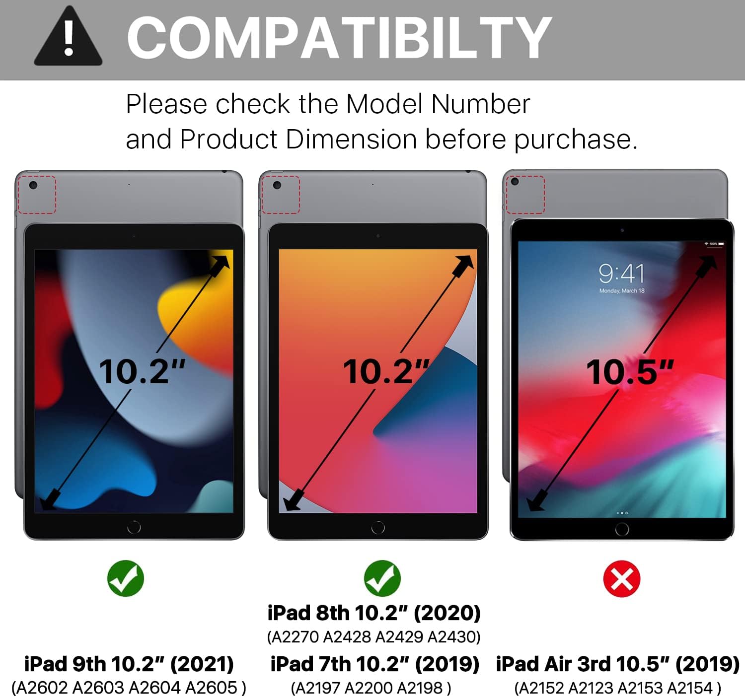 TNP Case for iPad 9th Gen 2021/iPad 8th 2020/iPad 7th 2019 Generation Protective Cover with Pencil Holder - 10.2 inch Slim Soft TPU Trifold Stand PU Leather Folio - Composition Book Purple - Image 2