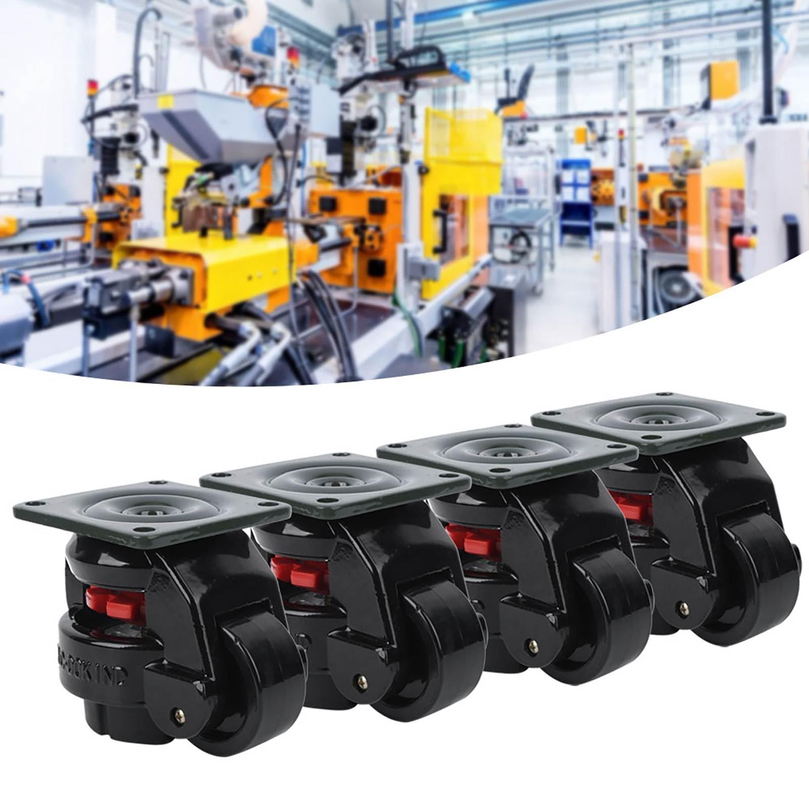 Bamjour Roulettes de Nivellement, Paquet de 4 Roulettes d'établi GD-60F Industrielles Robustes Pieds de Nivellement pour établi, Machine, équipement, étagères