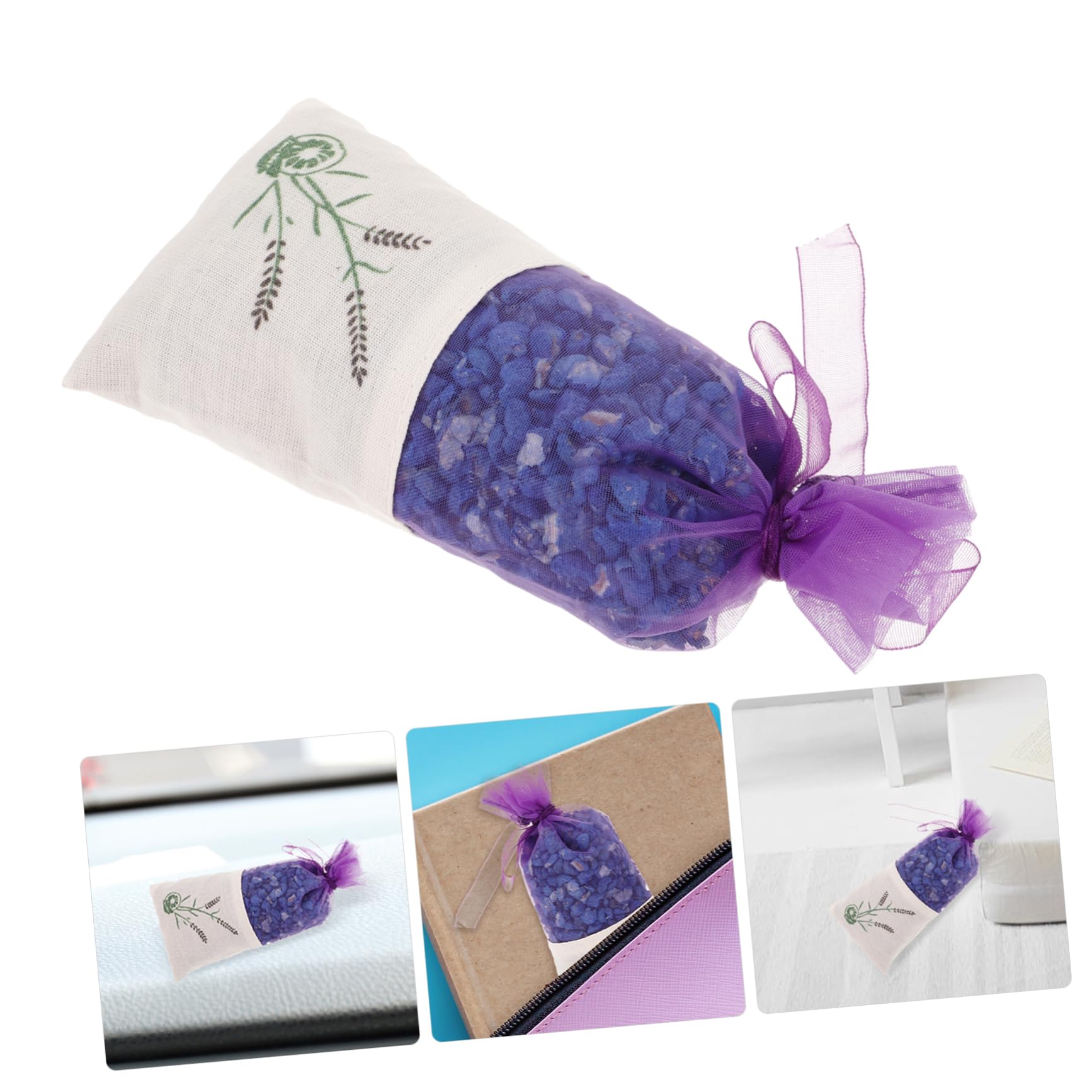 Ciieeo Sacchetti Profumati per Armadio e Auto Fragranza Naturale di Lavanda, Bustine in Rete Minerali Nano per Eliminare Odori, Confezione da 6 Pezzi