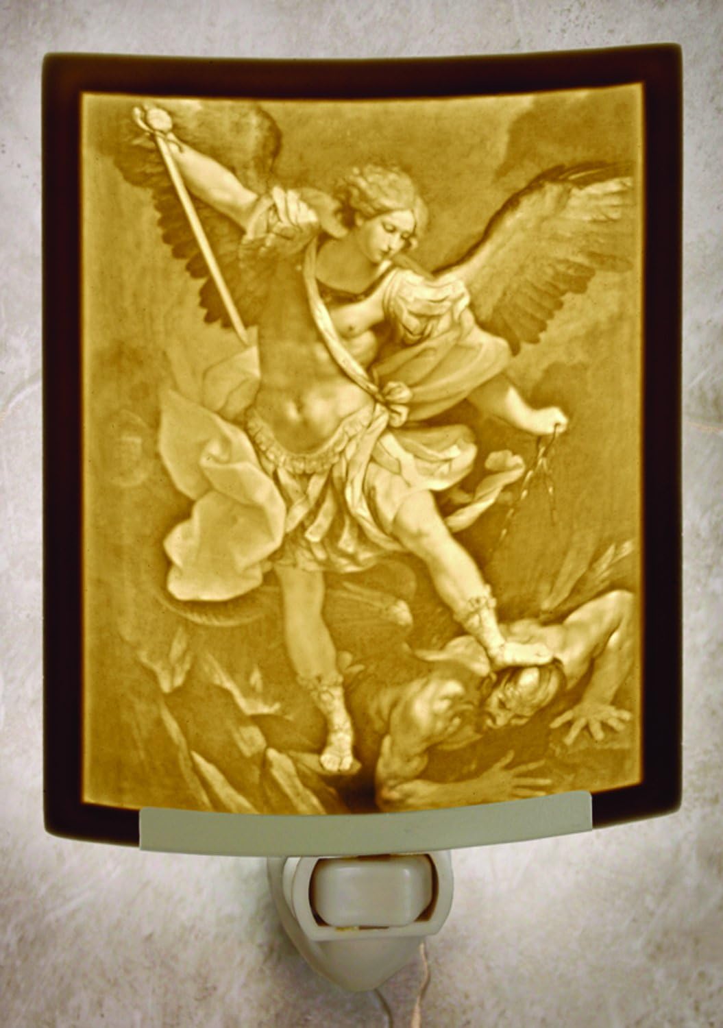 St. Michael the Archangel - Curved Porcelain Lithophane Night Light