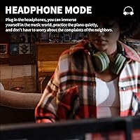 Vista 7 de AODSK - Piano digital de 88 teclas con acción de martillo, teclado piano ponderado con altavoces, soporte para muebles y pedales triples, curso